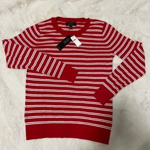 Banana Republic Red and White Striped Sweater Size S